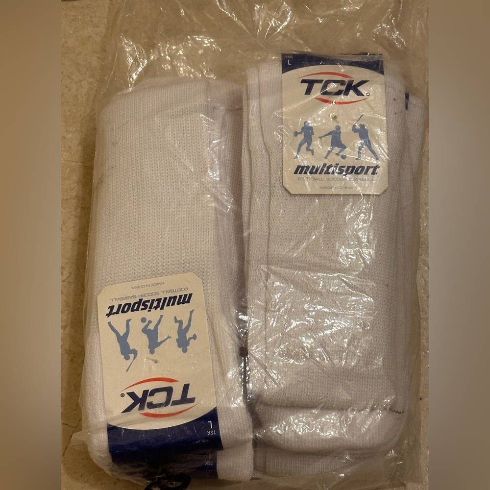 TCK unisex White Athletic Socks Knee-High 6 Pairs